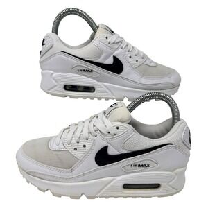 Nike Air Max 90 Womens Sneakers Size 6 White Black DH8010-101 Athletic Casual